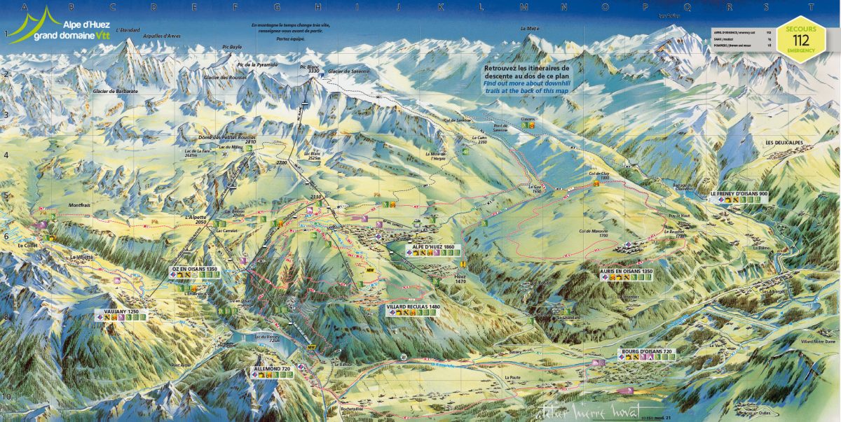 Plan Alpe d'Huez Grand Domaine VTT